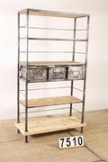 Industrial- vintage-  antigue pine- decorations style Industrial vintage rack in metal / wood, european 1960
