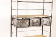 Industrial- vintage-  antigue pine- decorations style Industrial vintage rack in metal / wood, european 1960