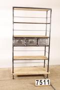 Industrial- vintage-  antigue pine- decorations style Industrial vintage rack in metal / wood, european 1960