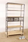 Industrial- vintage-  antigue pine- decorations style Industrial vintage rack in metal / wood, european 1960