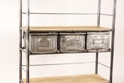 Industrial- vintage-  antigue pine- decorations style Industrial vintage rack in metal / wood, european 1960