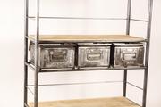 Industrial- vintage-  antigue pine- decorations style Industrial vintage rack in metal / wood, european 1960