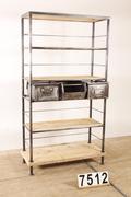 Industrial- vintage-  antigue pine- decorations style Industrial vintage rack in metal / wood, european 1960