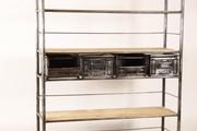 Industrial- vintage-  antigue pine- decorations style Industrial vintage rack in metal / wood, european 1960