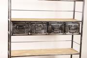 Industrial- vintage-  antigue pine- decorations style Industrial vintage rack in metal / wood, european 1960