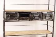 Industrial- vintage-  antigue pine- decorations style Industrial vintage rack in metal / wood, european 1960