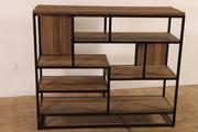 Industrial- vintage-  antigue pine- decorations style Industrial vintage rack,bookcase in Wood/metal, european 1960