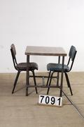 Industrial- vintage-  antigue pine- decorations style Industrial vintage table in Wood/metal, european 1960