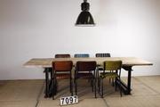 Industrial- vintage-  antigue pine- decorations style Industrial vintage table in Wood/metal, european 1960
