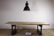 Industrial- vintage-  antigue pine- decorations style Industrial vintage table in Wood/metal, european 1960