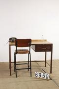 Industrial- vintage-  antigue pine- decorations style Industrial vintage table in Wood/metal, european 1960