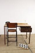 Industrial- vintage-  antigue pine- decorations style Industrial vintage table in Wood/metal, european 1960
