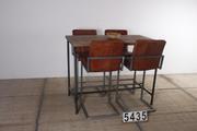 Industrial- vintage-  antigue pine- decorations style Industrial vintage table in Wood/metal, european 1960