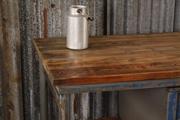 Industrial- vintage-  antigue pine- decorations style Industrial vintage workbench/sidetable in Wood/metal, european 1960