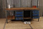 Industrial- vintage-  antigue pine- decorations style Industrial vintage workbench/sidetable in Wood/metal, european 1960