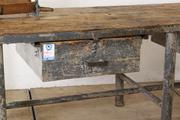 Industrial- vintage-  antigue pine- decorations style Industrial vintage workbench/sidetable in Wood/metal, european 1960