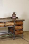 Industrial- vintage-  antigue pine- decorations style Industrial vintage workbench/sidetable in Wood/metal, european 1960
