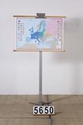 Industrial- vintage-  antigue pine- decorations style Vintage map in paper, european 1960