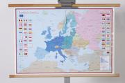 Industrial- vintage-  antigue pine- decorations style Vintage map in paper, european 1960
