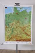 Industrial- vintage-  antigue pine- decorations style Vintage map in paper, european 1960
