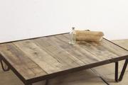 Industrial- vintage-  antigue pine- decorations style Vintage table in Wood/metal, european 1960