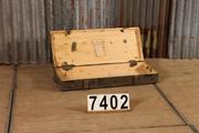 Vintage industrial style Vintage army suitcase in wood, european 1960
