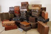Industrial- vintage-  antigue pine- decorations style Vintage suitcase in Leather, european 1960