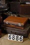 Industrial- vintage-  antigue pine- decorations style Vintage suitcase in Leather, european 1960
