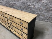 style Industrial retro chest of drawers in wood/metal, European 20th century