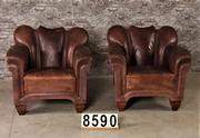 style Retro vintage leather armchair in Leather , european