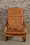 style Vintage leather chairs in wood/Leather, European