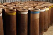 Industrial  vintage style Vintage tubes in metal / zink, european 1960