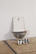 Industrial  vintage style Watercollection tray with hole in metal, European 1960