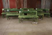 style Retro vintage garden bench in wood, European