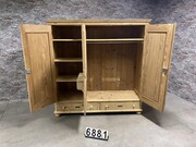 style Antique pine cabinet/wardrobe with mirror  in Glass/wood, European