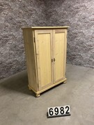 Country style Antique pine 2 doors cabinet in wood, European 20th century