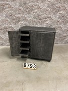 style Industrial retro cabinet on wheels polished to metal in Metal, European