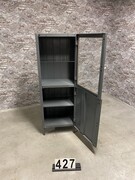 style Industrial retro doctor's cabinet/Showcase in Glass/metal, European 20th century