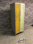 style Industrial retro vintage locker/cabinet in wood, European 20th century