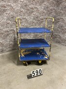 style Industrial retro vintage rack on wheels in Metal, European 20th century