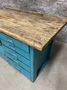 style Industrial retro vintage workbench/desk/sidetable in wood/metal, European