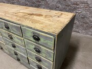 style Industrial retro vintage workbench/desk/sidetable in wood/metal, European 20th century