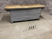 style Industrial retro vintage workbench/desk/sidetable in wood 20th century