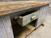 style Industrial retro vintage workbench/desk/sidetable in wood 20th century