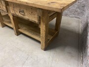 style Industrial retro vintage workbench/desk/sidetable in wood, European