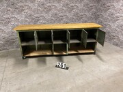 style Industrial retro vintage workbench/desk/sidetable in wood/metal, European 20th century