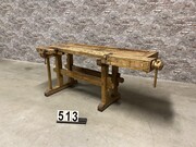 style Industrial retro vintage workbench/desk/sidetable in wood, European 20th century