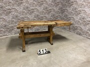 style Industrial retro vintage workbench/desk/sidetable in wood, European 20th century