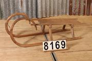 Industrial  vintage style Sled in wood, European 20th century
