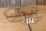 Industrial  vintage style Sled in wood, European 20th century